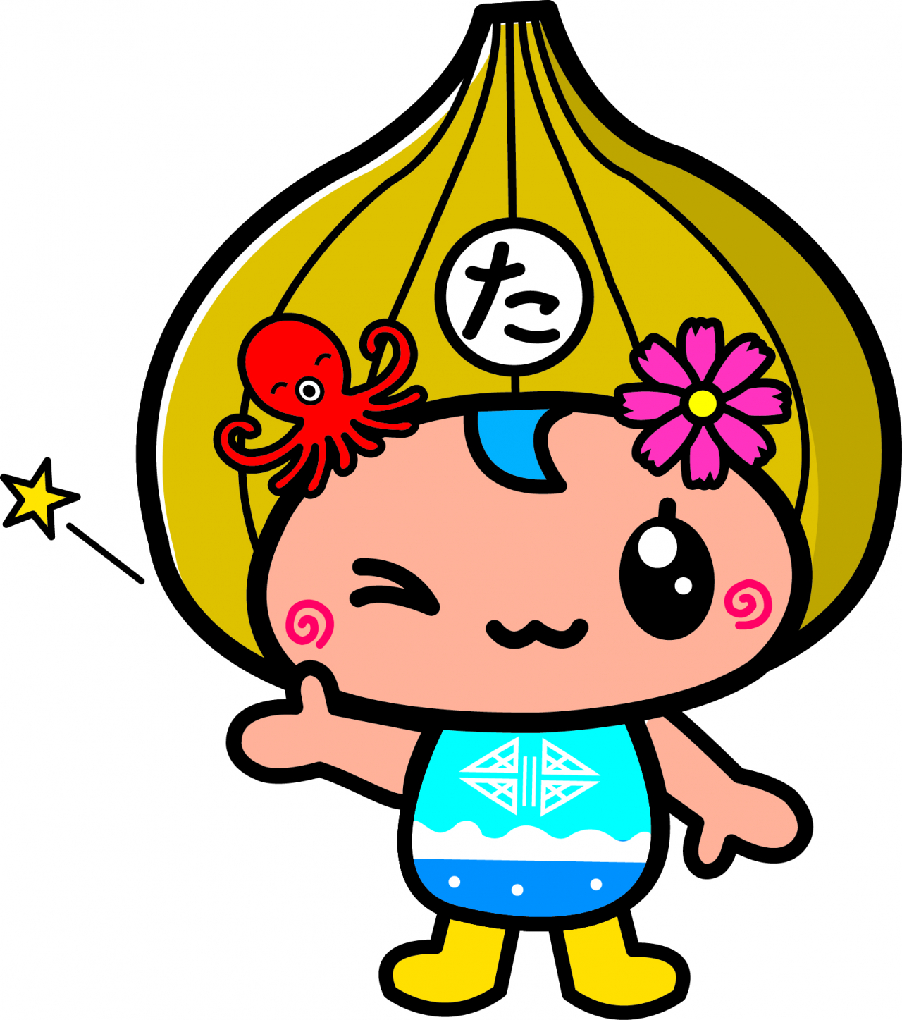 ウィンクしている